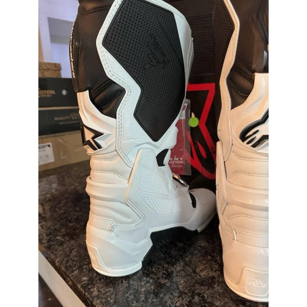 Alpinestars Tech 7 Motocross Boots Mens 11‎ White Black Dirt Bike Off-Road NEW